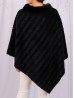 Soft Faux Fur Poncho W/ Weave Pattern 